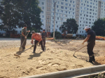 В микрорайоне Д готовят основание под губернаторскую детскую площадку